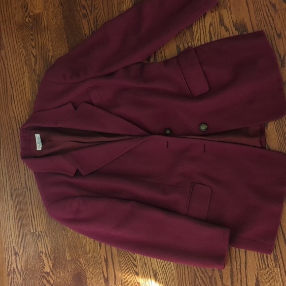 Vtg Talbots 100% Camel Hair Old Money Quiet Luxury Italian Maroon Blazer Sz 12 - Picture 7 of 10